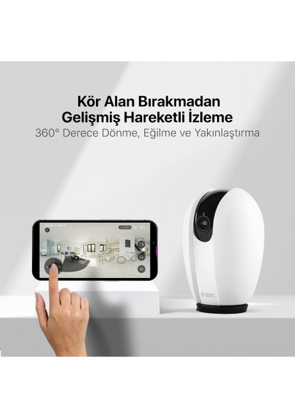 Wizi Pro Full Hd 360 Derece Tak Çalıştır Wi-Fi Akıllı  Kamera