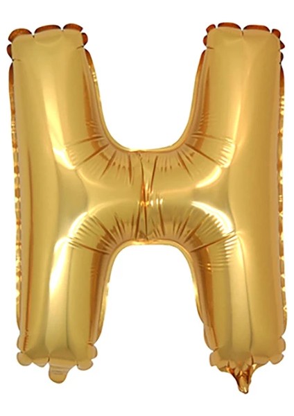 H Harf Altın Folyo Balon