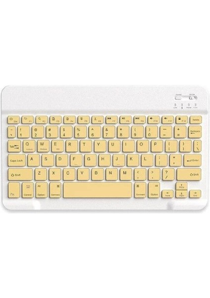 Bluetooh Wıreless Keyboard Sarı Ingilizce Q Kablosuz Klavye BK3002