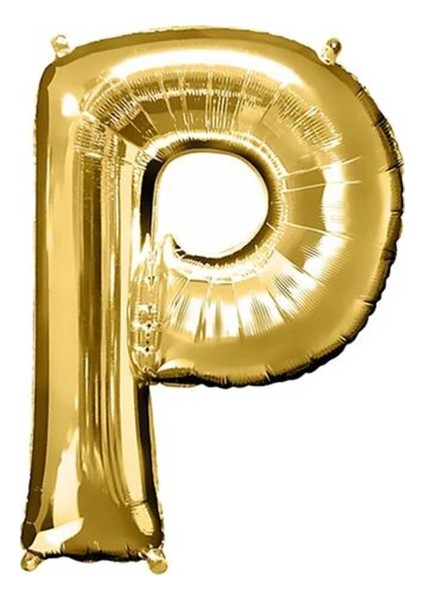 P Harf Altın Gold Folyo Balon