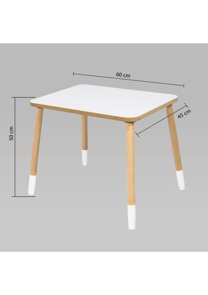 So Youth Beyaz Tavşan Montessori Çocuk Aktivite Masa Sandalye Takımı (1 Masa 1 Sandalye)