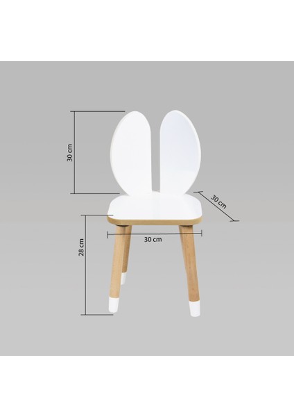 So Youth Beyaz Tavşan Montessori Çocuk Aktivite Masa Sandalye Takımı (1 Masa 1 Sandalye)