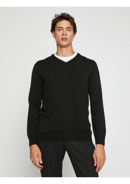 Basic Knitwear Sweater V Neck