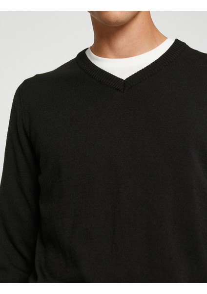 Basic Knitwear Sweater V Neck