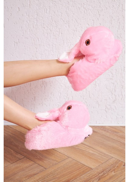 Peluş Tavşan Figürlü Yumuşacık Kaymaz ve Ses Yapmaz Tabanlı Ev Pandufu fiyatları