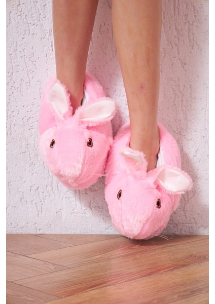 Peluş Tavşan Figürlü Yumuşacık Kaymaz ve Ses Yapmaz Tabanlı Ev Pandufu modelleri