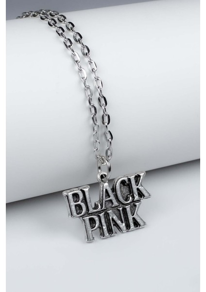 Black Pınk Kore Fan Kolye Gümüş Kaplama Klasik Zincir