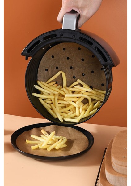 Air Fryer Fritöz Pişirme Kağıdı Yuvarlak Delikli Tek Kullanımlık Kağıt 200 Adet