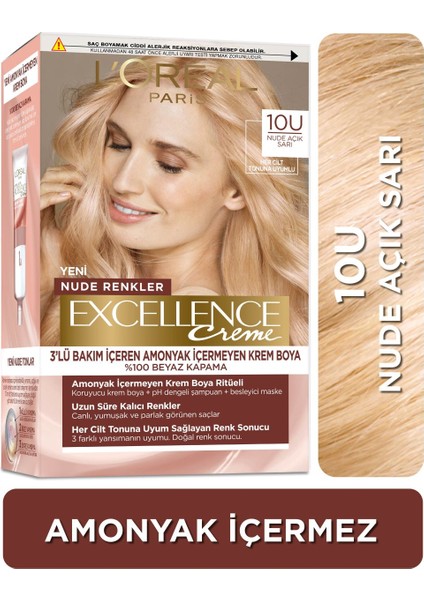 Excellence Creme 10U Nude Açık Sarı Saç Boyası 2'li Set fiyatları