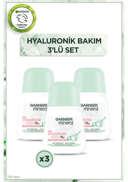 3'lü Garnier Mineral Hyaluronik Bakım Roll-On Seti