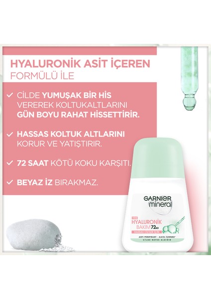 3'lü Garnier Mineral Hyaluronik Bakım Roll-On Seti