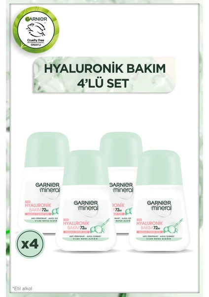 4'lü Garnier Mineral Hyaluronik Bakım Roll-On Seti