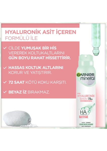 5'li Garnier Mineral Hyaluronik Bakım Deodorant Seti