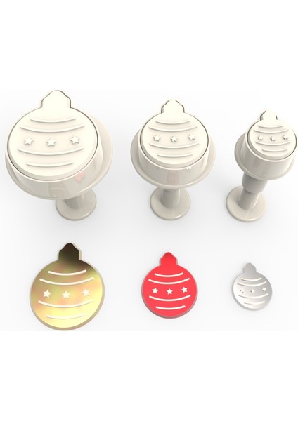 Noel Süsü Basmalı (Enjektörlü) Kopat Kurabiye Kalıbı – 3'lü