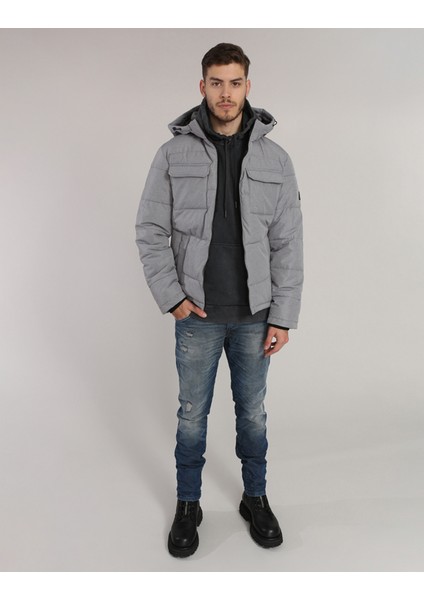 Jack & Jones Jjbrady Puffer Sn Gri Erkek Mont 12212233-Light