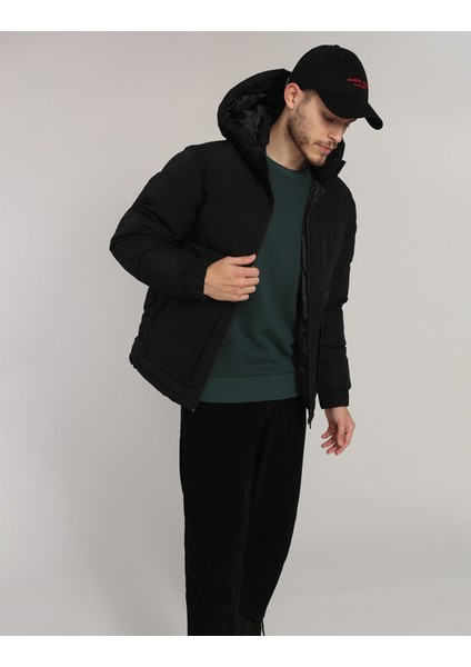 Jack & Jones Jcootto Puffer Sn Siyah Erkek Mont 12214648-Black