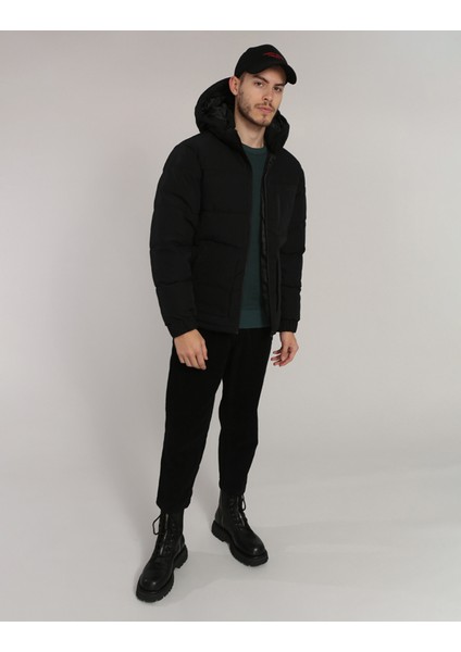 Jack & Jones Jcootto Puffer Sn Siyah Erkek Mont 12214648-Black