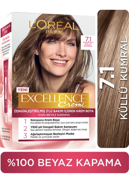 Excellence Creme 7.1 Küllü Kumral Saç Boyası 2'li Set