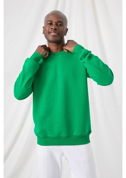 Erkek Vibe Oversize Zümrüt Yeşili Sweatshirt