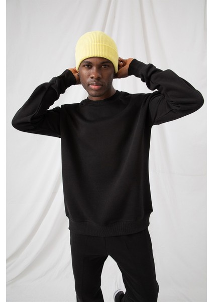 Erkek Vibe Oversize Siyah Sweatshirt fiyatları