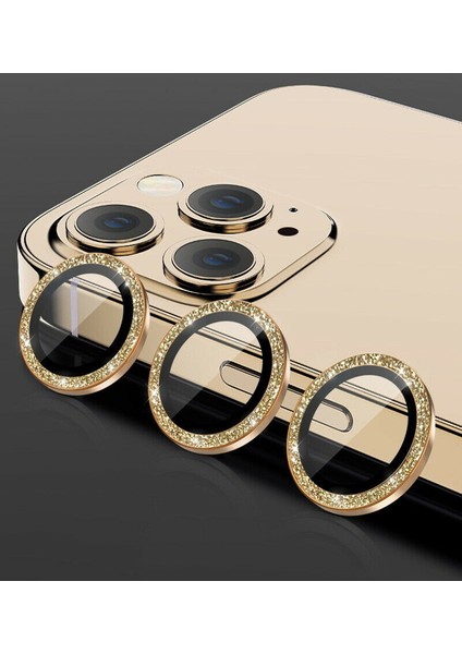 Apple iPhone 11 Pro Diamond Kamera Koruyucu Gold