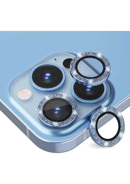 iPhone 12 Pro Diamond Kamera Koruyucu Mavi