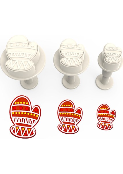 Noel Basmalı (Enjektörlü) Kopat Kurabiye Kalıbı – 3'lü