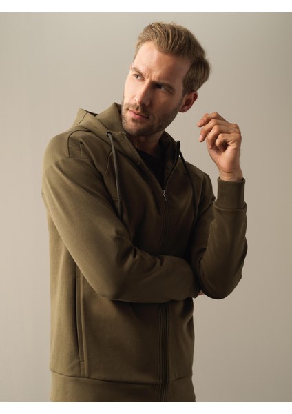 Erkek Haki Slim Fit Sweatmont fiyatları