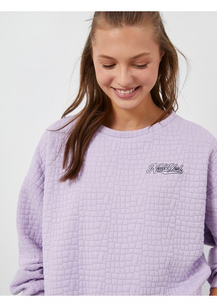 Uzun Kollu Pijama Üstü Baskılı Dokulu