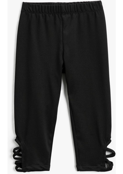 Pencere Detaylı Tayt Beli Lastikli