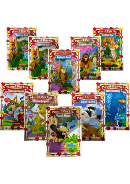 Masal Partisi 10 Kitap BÜYÜK BOY ve Rengarenk Resimli (2-6 yaşa uygun)