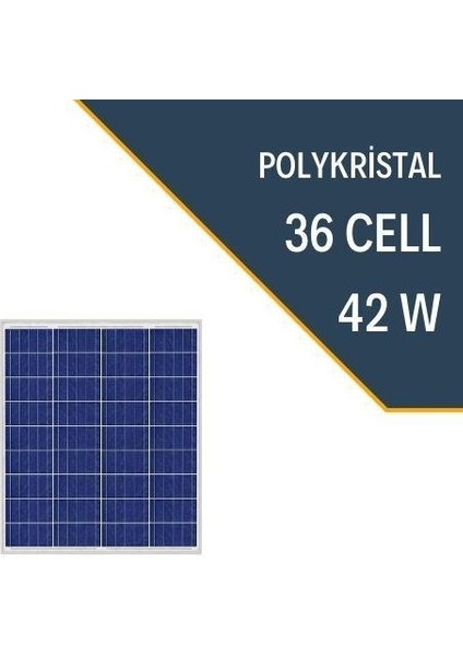 42W Polikristal Güneş Paneli