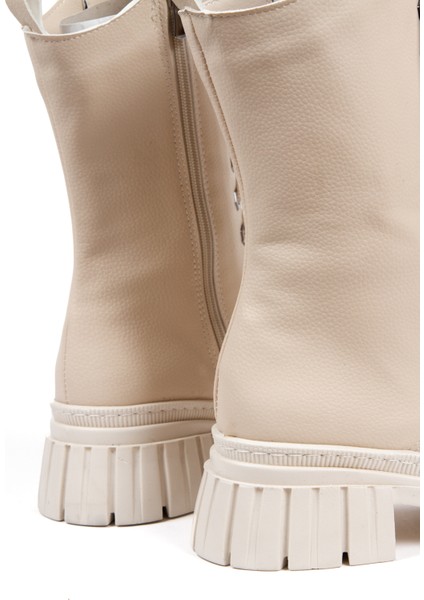Kadın 466 -Bj Bej Bağcık Görünümlü Bot&bootie&postal fırsatları