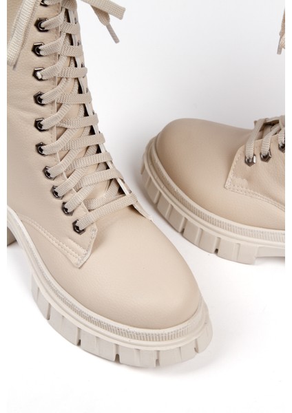 Kadın 466 -Bj Bej Bağcık Görünümlü Bot&bootie&postal indirimleri