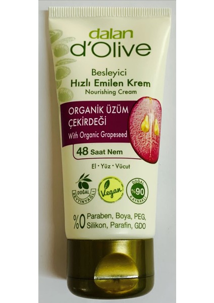 D'olive Krem Tüp 60ML Üzüm Çekirdeği