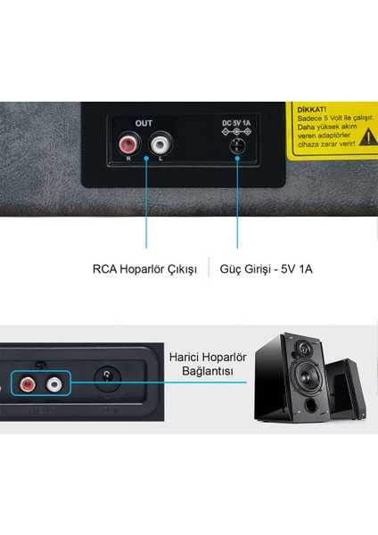 ST14012 Retro Pikap - Bluetooth ve Şarj Özellikli - Özel Dış Kaplama - Tüm Plakları Çalabilme