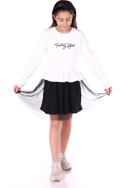 Toontoy Kız Çocuk Toontoy Girl Nakışlı Tüllü Elbise