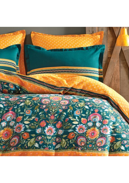 Bedding Salvia Çift Kişilik Saten Nevresim Takımı - Koyu Yeşil modelleri
