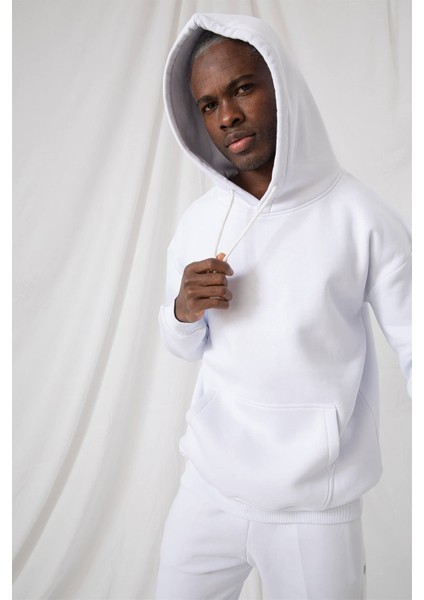 Erkek Stay Oversize Beyaz Hoodie Sweatshirt fiyatları