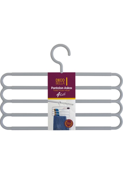 4 Bölmeli Dekoratif Pantolon Askısı