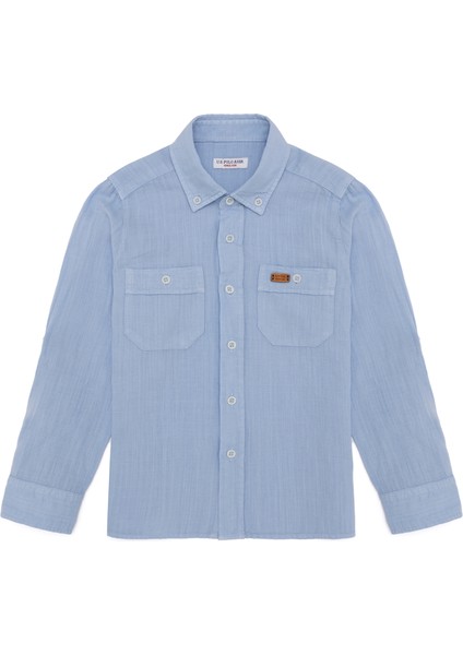 Erkek Çocuk Mavi Desenli Gömlek 50246578-VR036