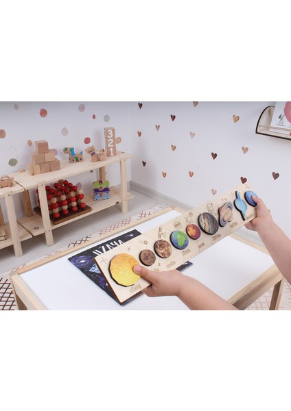 Ahşap Güneş Sistemi Renkli Gezegenler fiyatları