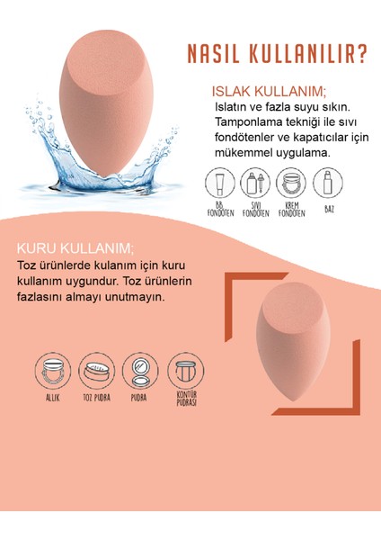 8'li Standlı Makyaj Süngeri Seti