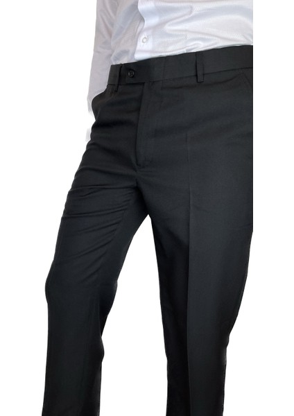 Erkek Siyah Klasik Kumaş Pantolon