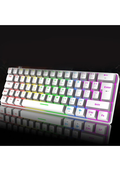 T60 Siyah/pembe/beyaz Mavi Switch Rgb Klavye Kablolu Gaming Oyuncu Klavyesi