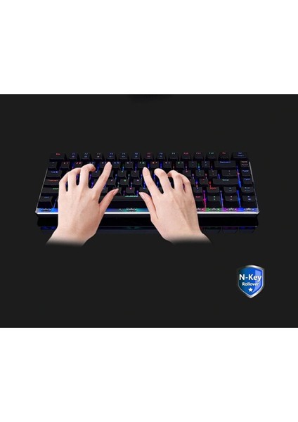 T60K Siyah/beyaz Kırmızı Switch Rgb Klavye Kablolu Gaming Oyuncu Klavyesi