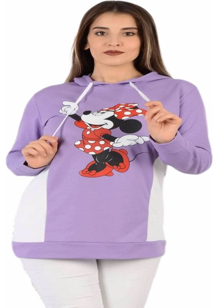 Kadın Kapüşonlu Baskılı Sweatshirt