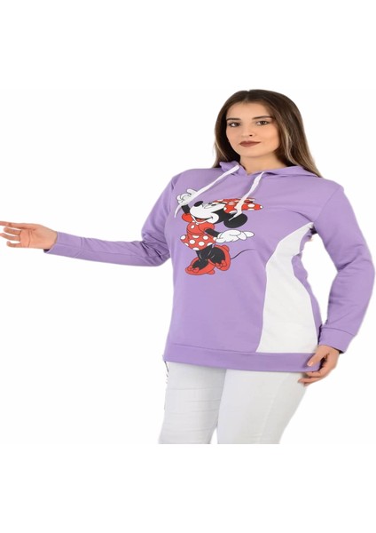 Kadın Kapüşonlu Baskılı Sweatshirt modelleri