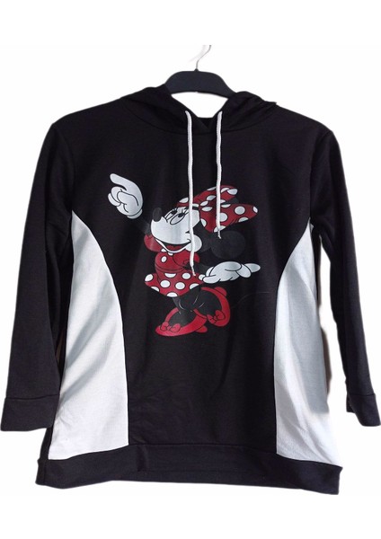 Kadın Kapüşonlu Baskılı Sweatshirt