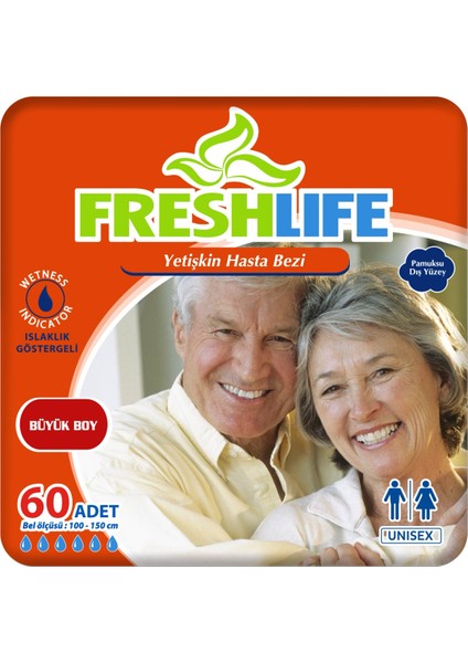 2'li Freshlife Large Yetişkin Hasta Bezi 30X2 (60 Adet)